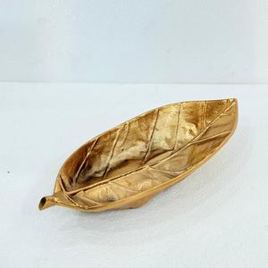 Grand bol à fruits secs en feuilles avec plaqué or, fait à la main, utilisé pour les fêtes, les mariages et la maison au prix le plus bas - Product Image 5