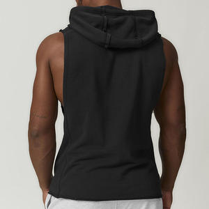 Sudaderas con capucha sin mangas de estilo deportivo para hombre, jersey de entrenamiento para gimnasio, ropa atlética, moda informal de calle, ligero, talla grande - Product Image 3