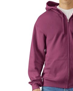 Sudadera con capucha unisex con cremallera en color morado ciruela, sudadera con capucha de forro polar con cremallera completa, impresión de logotipo personalizado OEM, ropa informal para hombres y mujeres - Product Image 4