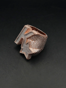 925 Sterling Silver Star <b>Ring</b> VVS Moissanite Diamond Letter Hip Hop Luxury <b>Statement</b> <b>Ring</b> For Men's Party Wear - Product Image 4