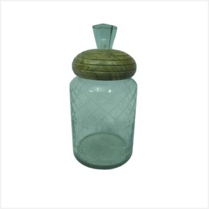 Frasco de Vidrio Simple para el Hogar con Tapa de Madera para Utensilios de Cocina, Almacenamiento de Artículos de Mesa, Frasco de Vidrio Decorativo para Estantes - Product Image 1