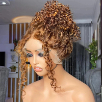 Perruques de Cheveux Humains Bruts Alignés aux Cuticules, Perruques Avant en Dentelle Sans Colle 13*6 HD, Fermeture en Dentelle, Cheveux Bouclés Raw Pixie Curl – Fournisseur de Perruques