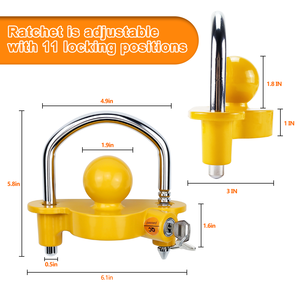 Ensemble de serrures en acier robuste pour attelage de remorque, 4 serrures avec une clé, sécurité anti-effraction - Catégorie de produit : Supports d'attelage - Product Image 5