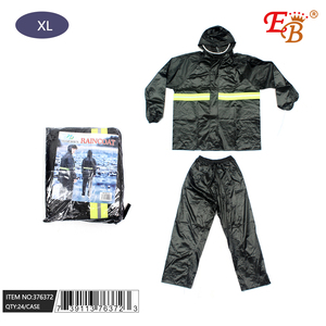 XL Industrial <b>Raincoat</b> Set 24PC/Cs PVC Polyester Reusable Windproof and Breathable Rainproof with Custom Logo Decoration - Product Image 1