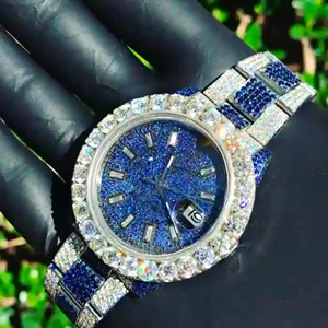 Meilleures ventes Montre de laboratoire unisexe Iced out Montre de haute qualité avec date automatique et diamant incolore au prix de gros - Product Image 1