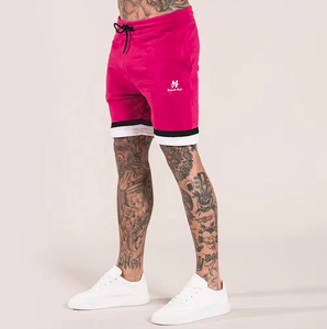 ปรับแต่งเสื้อยืดแขนสั้นผ้าฝ้ายขายส่ง O-คอและชุดสั้นในสีชมพูร้อน - Product Image 3