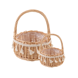 Hot Item!!! Handwoven Rattan Vietnamese VINTAGE COUNTRY BASKET Affordable Easter <b>Egg</b> Gift Picnic Basket with Handle - Product Image 1
