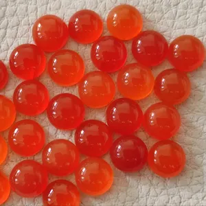 คริสตัลคาร์เนเลี่ยนสีส้มขนาด3มม. หินควอทซ์ทรงกลมธรรมชาติพลอยหลังแบนขนาดเล็กสำหรับขายส่งเครื่องประดับ - Product Image 1