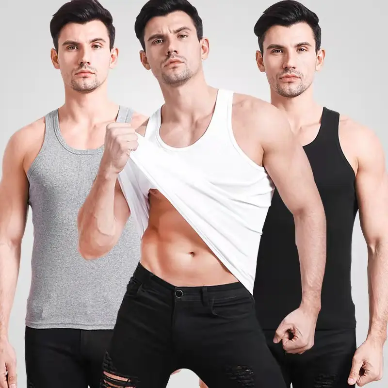 Hot bán khuyến mại chạy 3 trong 1 SINGLET Polyester sexy vest thể hình tạ đồ lót singlets cho nam giới