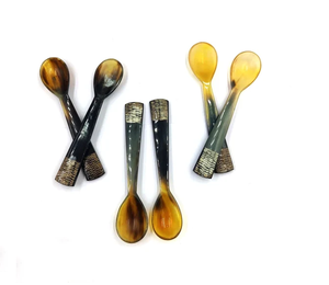 Cuillère à thé Buffalo personnalisée de haute qualité meilleure vente poignée en corne artisanat cuillère Design traditionnel cuillère en corne couverts - Product Image 2