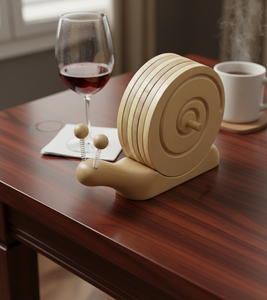Handcrafted Wooden Snail Shape Coaster Natural Solid Wood Tea <b>Coffee</b> Table Drink Mat - Product Image 2