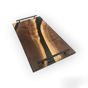 ถาดไม้ทำจากเรซินทำมือไม่เหมือนใครสำหรับขนมกาแฟรับประทานอาหารและห้องครัว - Product Image 3