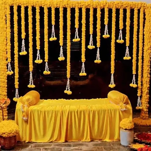 ชุดดอกดาวเรือง Haldi พร้อมดอกลิลลี่สำหรับตกแต่งเสาพวงมาลัยงานแต่งงานและพวงมาลาสำหรับตกแต่ง - Product Image 1