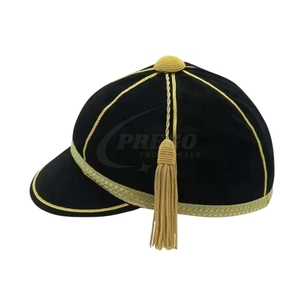 หมวกแก๊ปรักบี้พรีเมียมเวลเวทออเนอร์ |   ดีไซน์ลายจุดสปอร์ตพร้อมเชือกถักสีเงินและพู่ห้อย |   หมวกคุณภาพสูงแบบกำหนดสีเอง OEM ODM - Product Image 4