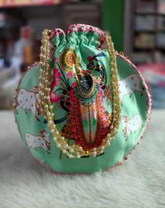 Bolso Potli Indio con Bordado de Hilo y Espejo, Bolso de Mano Hecho a Mano para Mujer, Bolso Potli para Compra al por Mayor - Product Image 1