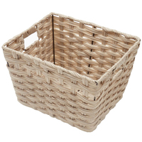Paniers d'oeufs de Pâques bleus en bambou tissé en rotin avec poignée panier de rangement rond fait à la main bricolage maison petit panier cadeau de rangement