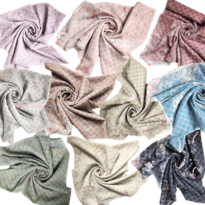 Everyday Essential Hijab Reiko Series Hijab de algodón de manga corta 10 colores bufanda Trendsetting Hijab mujer musulmana impresión Digital - Product Image 1