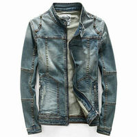 Veste en jean vintage pour homme Kivotech, écologique, respirante, coupe ajustée, style décontracté