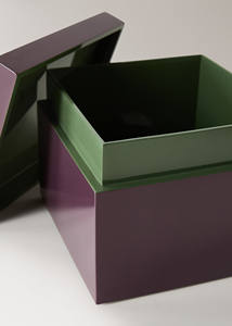 Elegante caja de almacenamiento de laca, organizador lacado con tapa para consola de entrada, estante, estilo moderno, acento decorativo Interior - Product Image 3