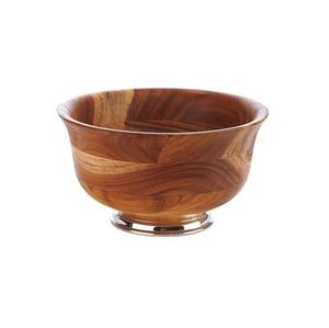 Bol en bois de manguier de haute qualité, matériau réaliste pur, best-seller, noix de parement polie avec base en métal doré, décoration d'intérieur - Product Image 1