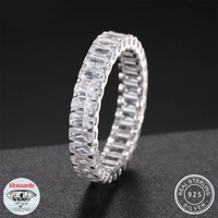 Baguette Pierres VVS1 Moissanite Bague De Mariage pour Femmes/Hommes Doigt Bande De Fiançailles Bijoux en Argent Sterling 925