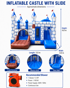 Parque Infantil Inflable Profesional de 5x5x4 m – Castillo Inflable de PVC con Tobogán – Uso Profesional en Interiores/Exteriores – Cumple con las Normas de la UE - Product Image 4