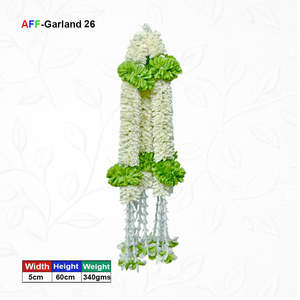 Artificial <b>White</b> Green Flower <b>Hanging</b> Garland Decorative Floral Mala for Wedding Decoration Temple Pooja Festival Home - Product Image 1