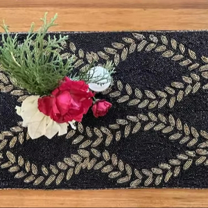 <b>Beaded</b> <b>Placemat</b> Handmade Round Charger for Luxury Dining & Holiday Decor Unique Piece Handmade <b>Beaded</b>, <b>Placemat</b>, Housewarming - Product Image 1