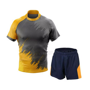 Breathable Plus Size Short Sleeve Rugby Uniform 100% Polyester Customized Logo New Arrival Latest Style - Product Image 4