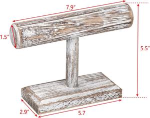 Présentoir en bois blanc antique pour bijoux et accessoires, support de style vintage pour colliers, bracelets, vitrines de boutique - Product Image 2