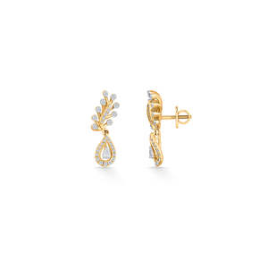 Boucles d'oreilles pendantes plaquées or 18 carats pour femmes avec accents de perles d'émeraude et de diamants - Product Image 5