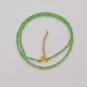 Tsavorite naturelle lisse rondelle pierres précieuses collier ras du cou bijoux fins pour femmes 2-3mm colliers réglables en gros - Product Image 3