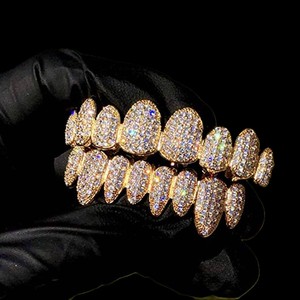 ที่มีคุณภาพสูงได้รับการรับรอง GRA 14K ของแข็งทอง VVS Moissanite ตัดเพชร grillz ฮิปฮอปเย็นฟันสำหรับเครื่องประดับเจาะละเอียด - Product Image 6