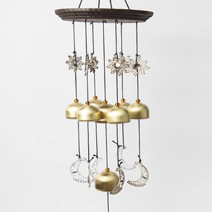 Traditional <b>Wooden</b> and Metal Wind Bell with a Weatherproof Design <b>for</b> Outdoor Spaces Landscape Area Brass Iron Bells Windchime - Product Image 4