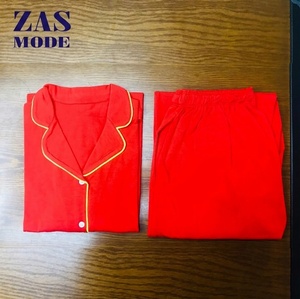 Nouvelle Robe de Nuit Longue en Microfibre de Bambou à Motifs, Taille Élastique Respirante pour Femmes Grandes Tailles, avec Passepoil Contrastant - Product Image 1