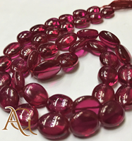 Rubis rouge en gros, corindon, forme de citrouille, lisse, perles en vrac, Chine, pour la fabrication de bijoux, cristal de quartz synthétique, brin de 14 pouces