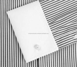 Customize Popular Design Striped <b>Men</b> <b>Shirts</b> Long Sleeve Strip Design <b>White</b> Collar With Button square Cuff <b>Men's</b> <b>Shirts</b> - Product Image 6