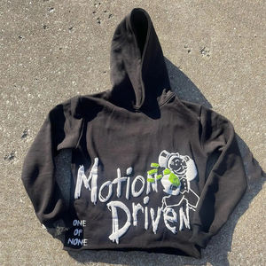 เสื้อมีฮู้ดฮิปฮอปฮาราจูกุแบบมี Y2K พิมพ์ลายสกรีนผ้าไหมแบบโอเวอร์ไซส์ - Product Image 3