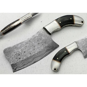 Cuchillo de Cocina Tipo Cleaver de Acero de Damasco de 9 Pulgadas Hecho a Mano con Funda de Cuero Única, Mango Hermoso y Personalizable - Product Image 2
