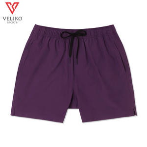 Pantalones cortos de tabla para hombre OEM, pantalones cortos de tabla de surf de lona retro, material de LICRA antiarrugas, traje de baño ligero de cintura media - Product Image 1