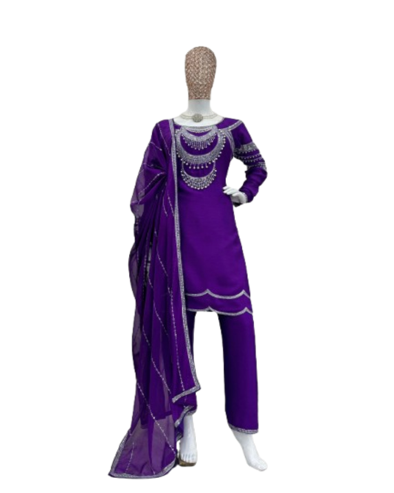 open lace back dress Designer Mehreen Purple or Red Punjabi Suit for Wedding & Celebration for  Women – Ibaadat By Jasmine main image 0