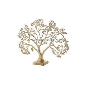 Sculpture de table faite à la main de concepteur de forme d'arbre traditionnel et autre objet couleur or décoration élégante Sculpture de décor à la maison - Product Image 1