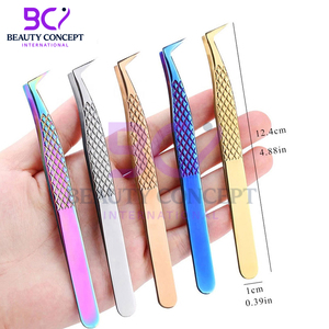 Pinzas de pestañas rectas de acero inoxidable multicolor Premium, pinzas de pestañas de aislamiento puntiagudas de agarre antideslizante fáciles de usar - Product Image 6