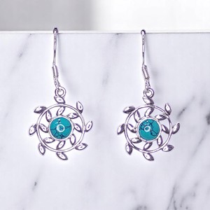 ต่างหูเงินสเตอร์ลิงสีรุ้งประดับอัญมณีสวยงามต่างหู925 - Product Image 2