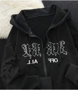 Sweat à capuche personnalisé 100% coton imprimé en 3D, sweat à capuche en molleton français lourd imprimé en poudre, sweat à capuche personnalisé brodé avec fermeture éclair - Product Image 4