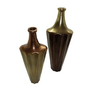 Living Room Decoration Golden plating Finishing Flower Pot Handmade Designer Metal Flower <b>Vase</b> Aluminum Decorative Flower <b>Vase</b> - Product Image 1