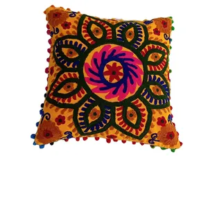 Fodera per cuscino 16*16 "federa per cuscino in cotone fodera per cuscino decorativa fatta a mano indiana Suzani divano Set cuscino bohémien