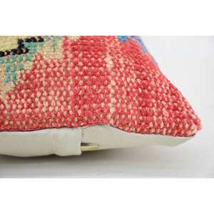 Almohada de lana de retazos Kantha Floral Vintage Multicolor, cojín decorativo de 8x16 pulgadas para ropa de cama, estampado bordado tejido en el suelo - Product Image 4