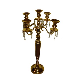 Tamaño estándar Acabado en plata Nuevo diseño Portavelas votivo Portavelas de 5 brazos Candelabro decorativo Portavelas de metal - Product Image 6