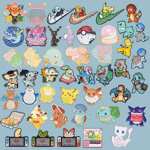 Wholesale Various Cartoon Cute <strong>Pokemoned</strong> Pins Pika-chu Charmander Badge Metal Anime Pins Enamel Lapel Bag Hat Pins Accessories - Product Image 2